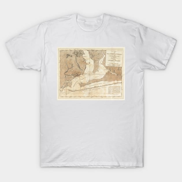 Vintage Map of Pensacola Florida (1780) T-Shirt by Bravuramedia